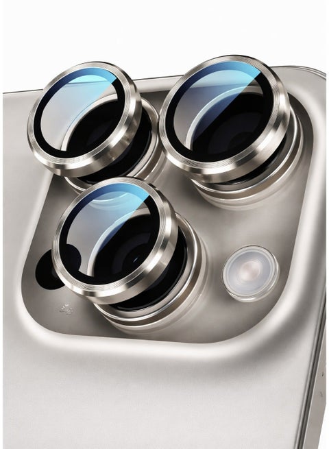 اسكرينة كاميرا عدسات حلقات لآيفون 16 برو ماكس، وآيفون 16 برو – حماية قوية من الخدوش والصدمات اليومية مع تصميم أنيق – اللون التيتانيوم الطبيعي